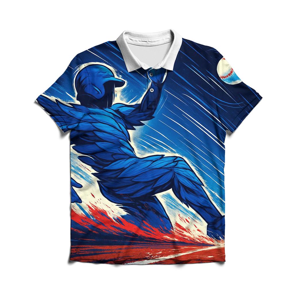 Feather Spiral Slider With Blue Jays Motion embroidered polo tops