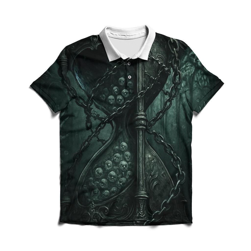 The Hourglass Of Chained Souls In The Drowned Cathedral stylish collar polo tees