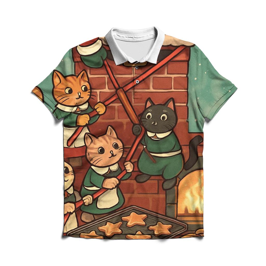 Santa Stuck Chimney Bakery Rescue custom polo shirts