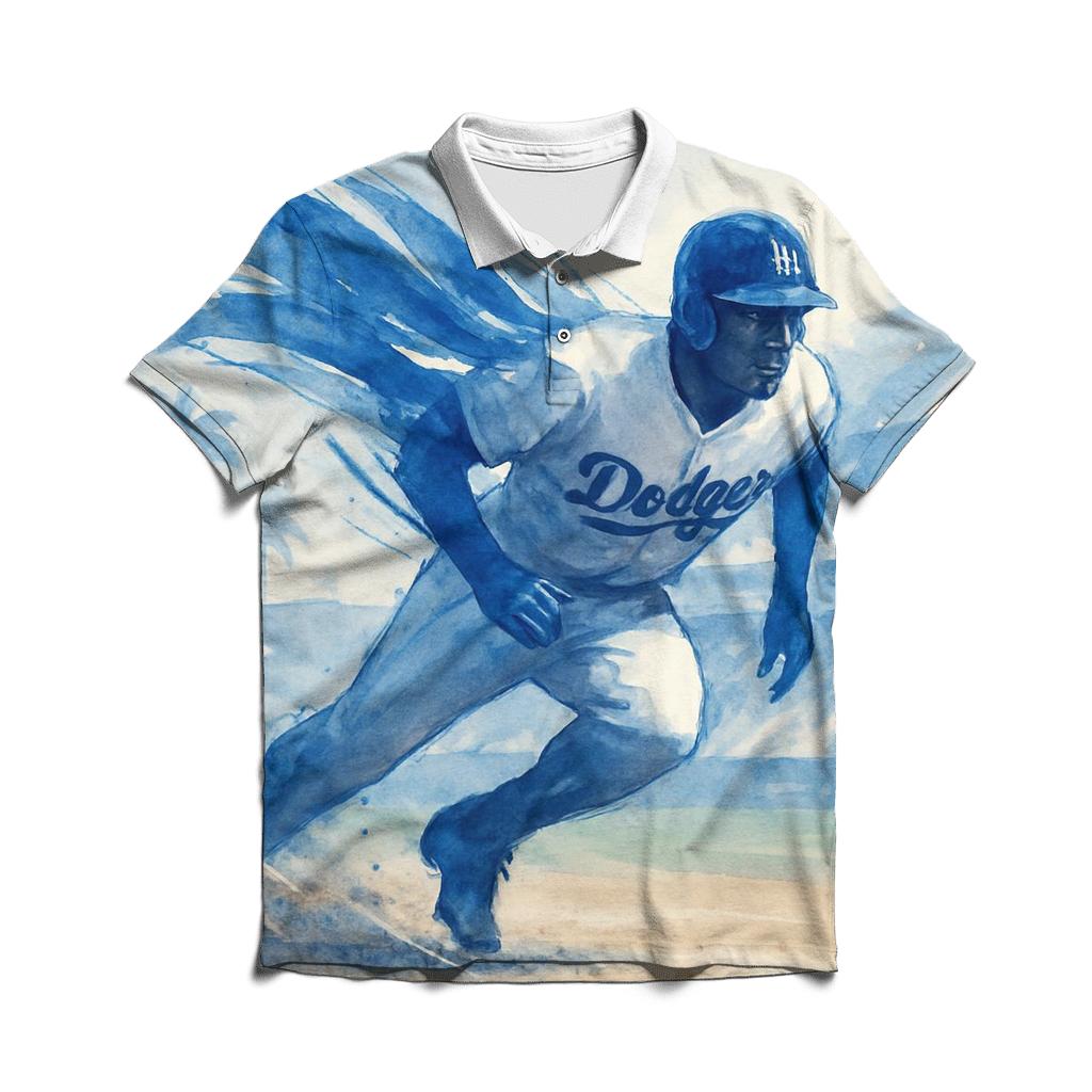 Watercolor Rally Wave Sprint casual sports polo shirts