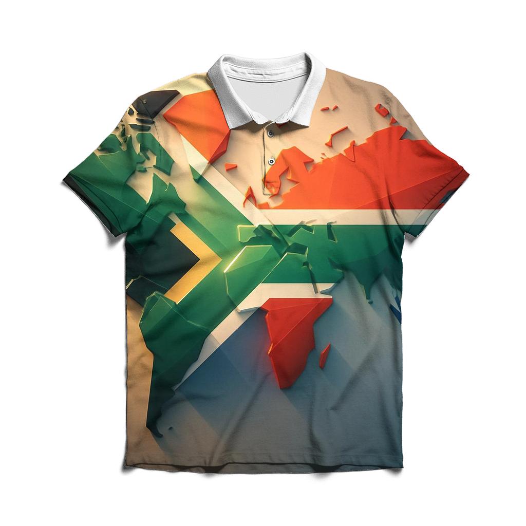 Geometric Unity Flag Of South Africa classic pique polos