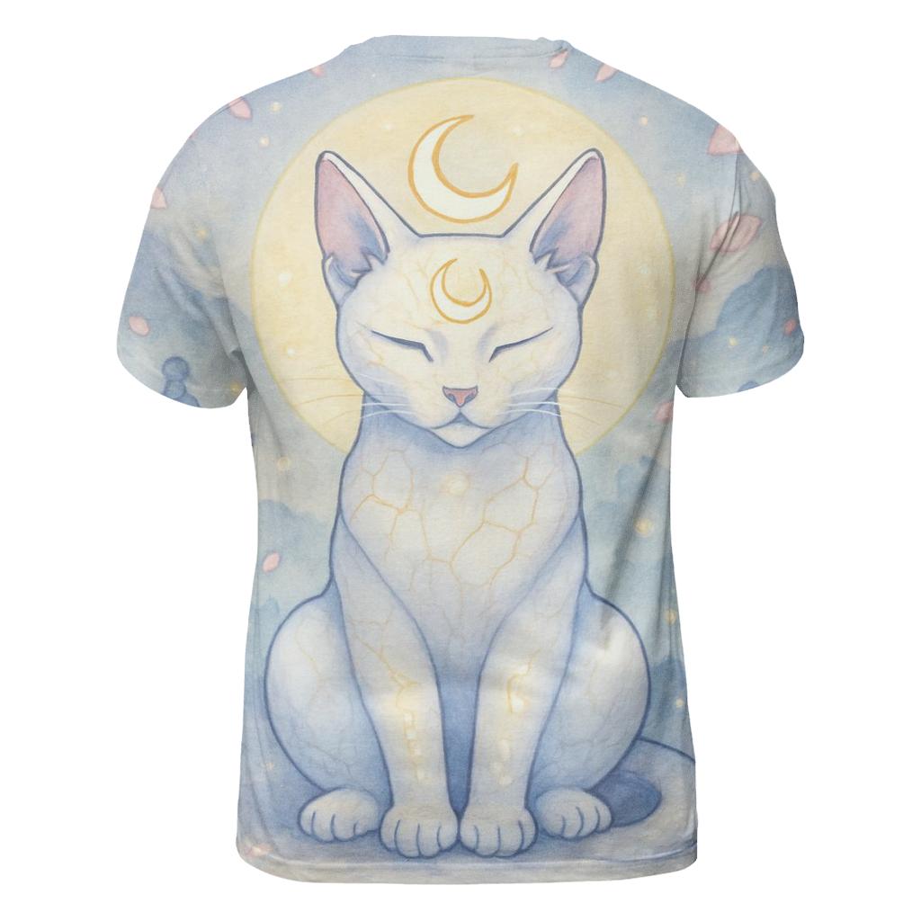 Porcelain Moon Shrine Cat artistic all-over print tops