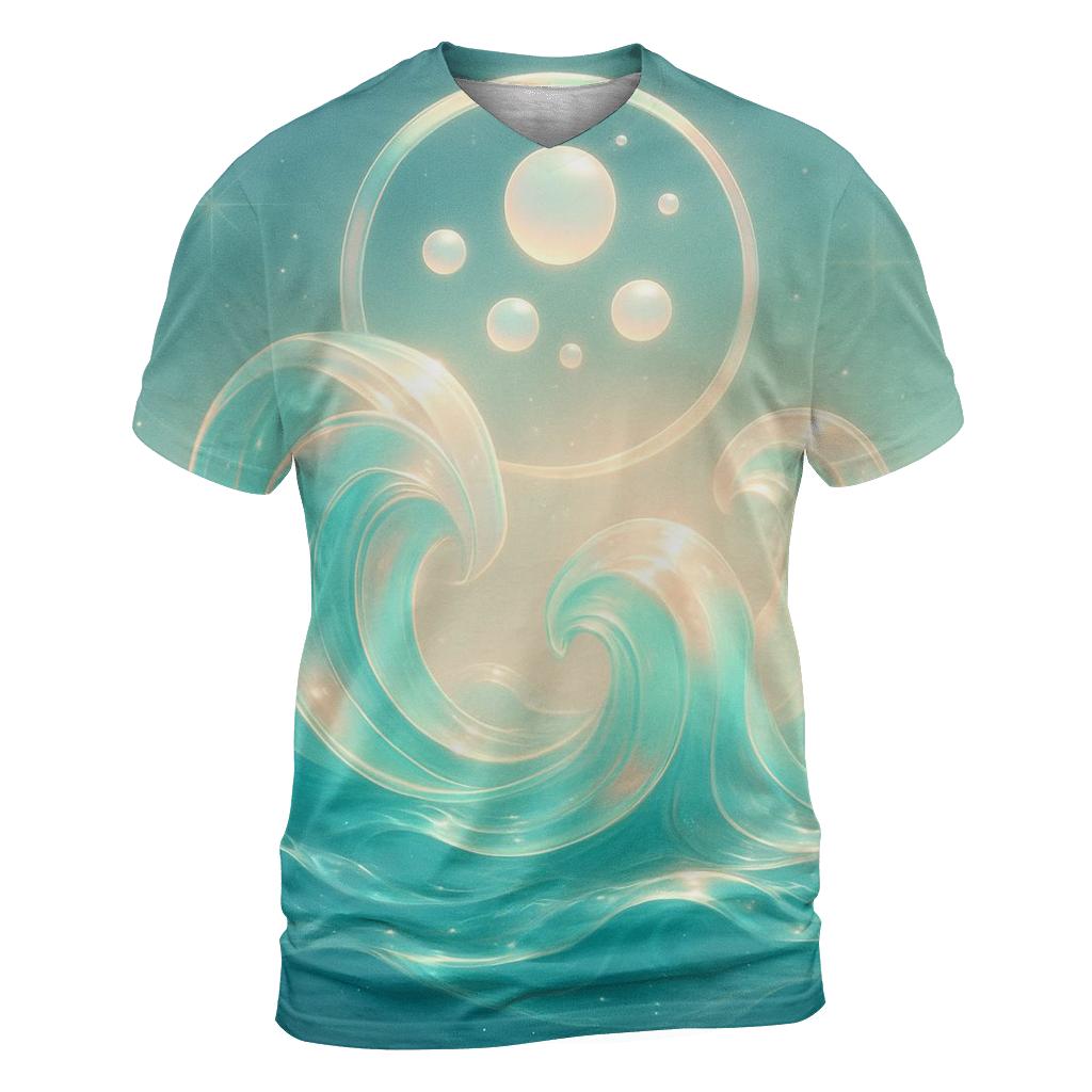 Prismatic Tide Cathedral artistic all-over print tops