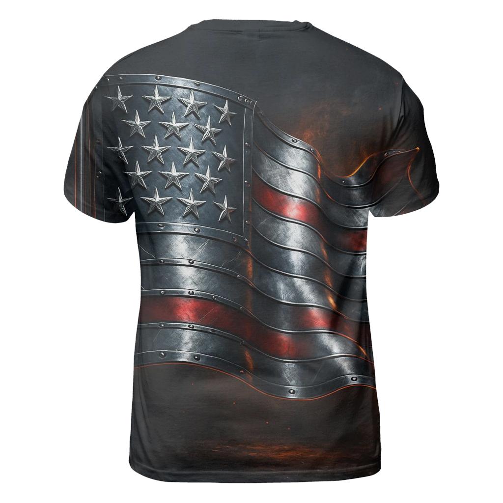 Midnight Forge Flag statement graphic shirts