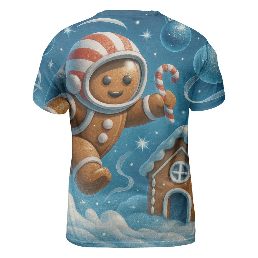 Gingerbread Astronaut Cookie Crash Landing unique graphic print tees