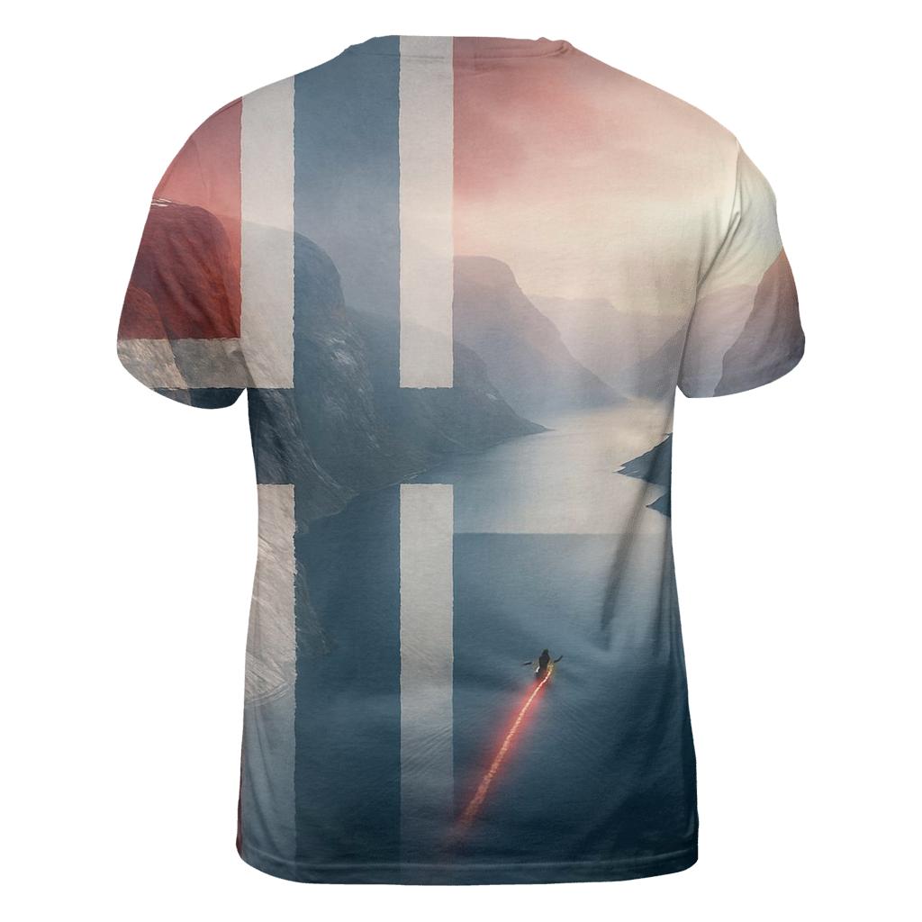 Aurora Fjord Flag Of Norway creative print fashion shirts