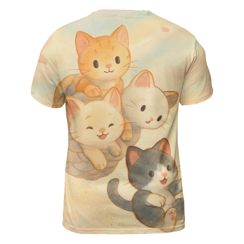 Sunrise Cloud Basket Purr Parade creative print fashion shirts
