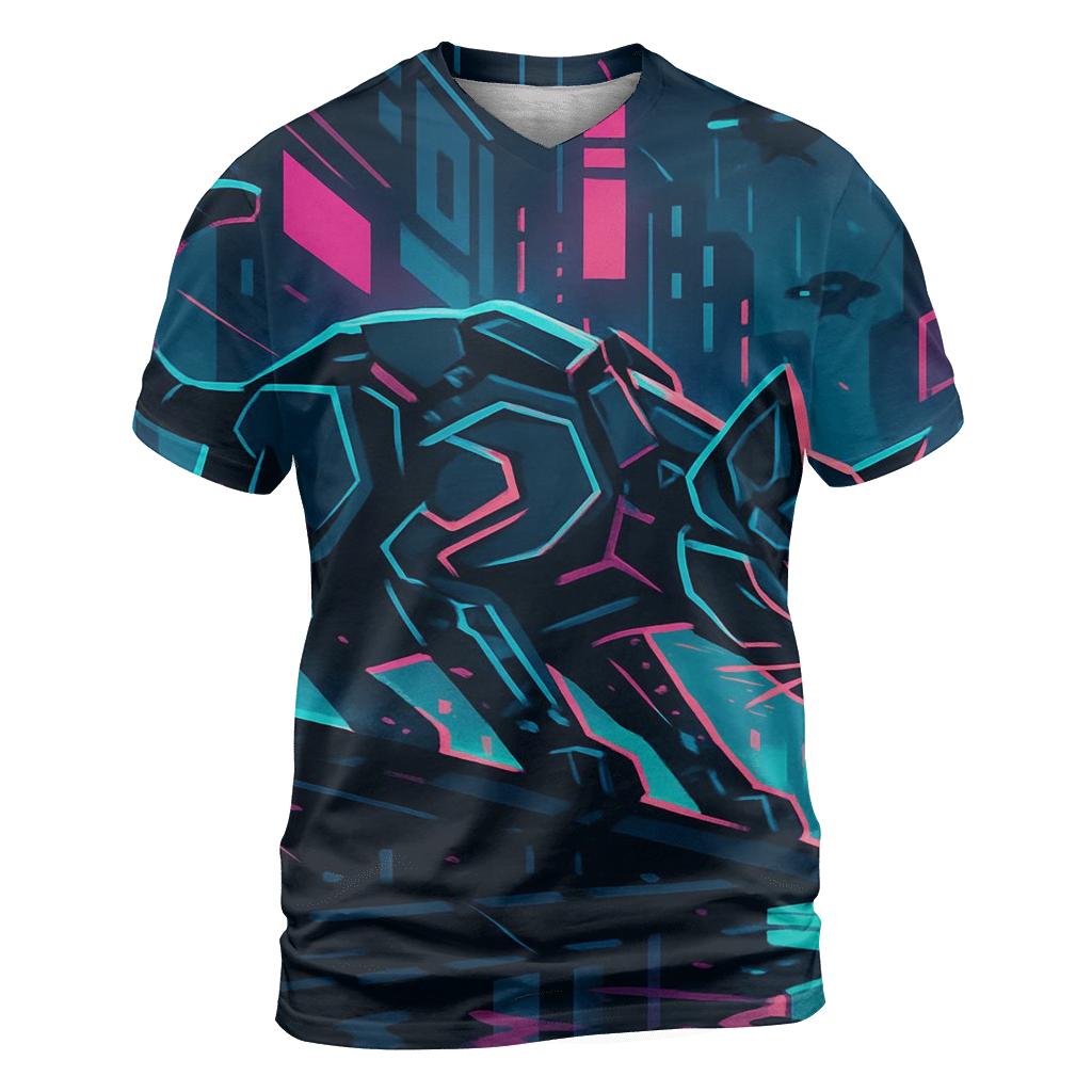 Neon Alley Circuit Prowler artistic all-over print tops
