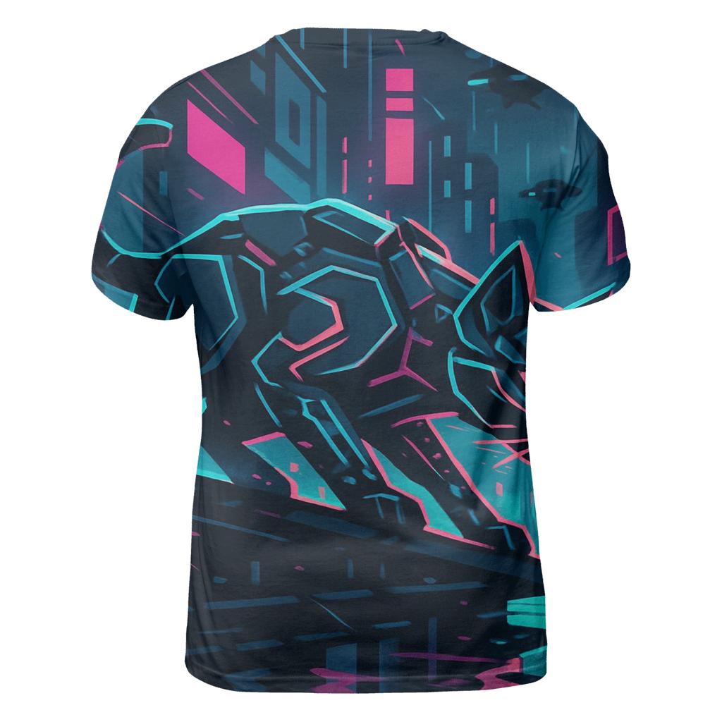 Neon Alley Circuit Prowler artistic all-over print tops