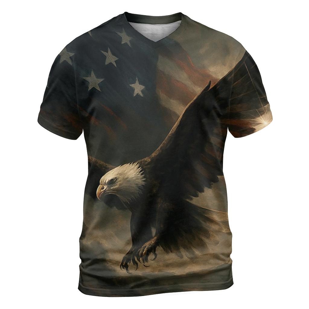Liberty Wing Through Smoke And Stripes artistic all-over print tops