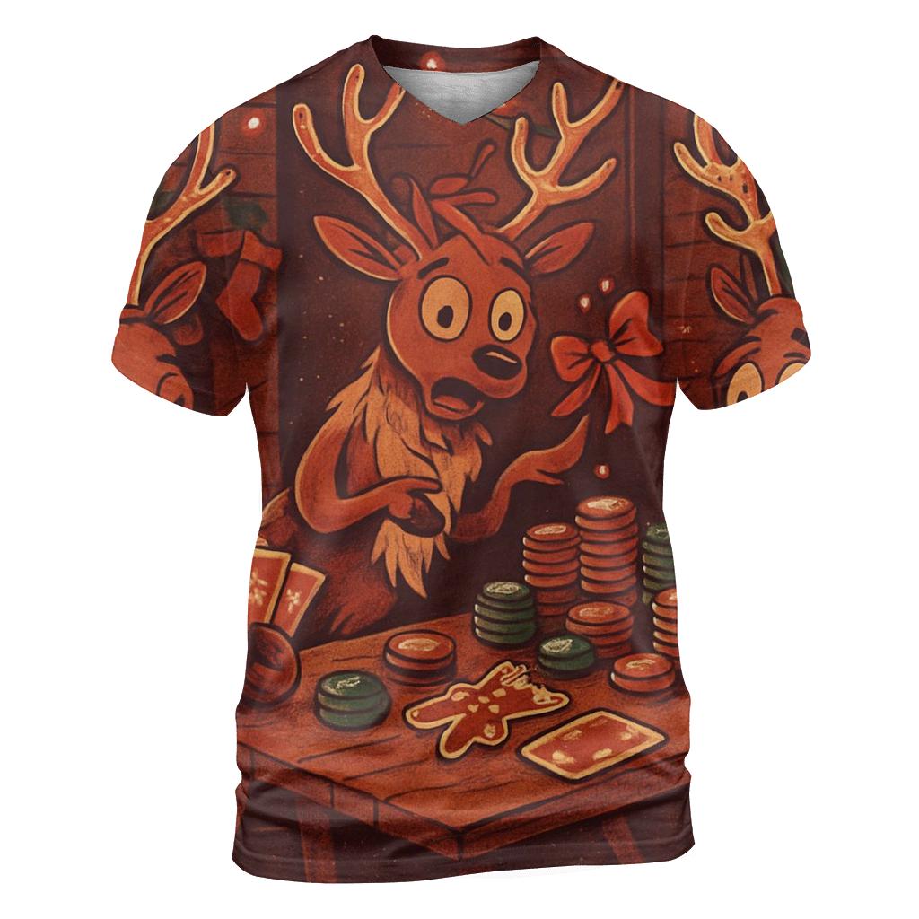 Reindeer Card Game Cabin Chaos unique graphic print tees
