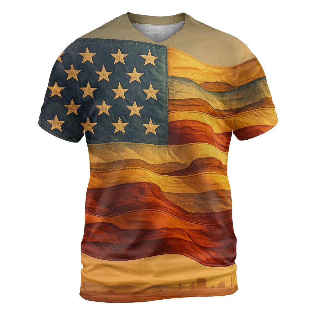 Prairie Skyline Patchwork Flag custom all-over print shirts