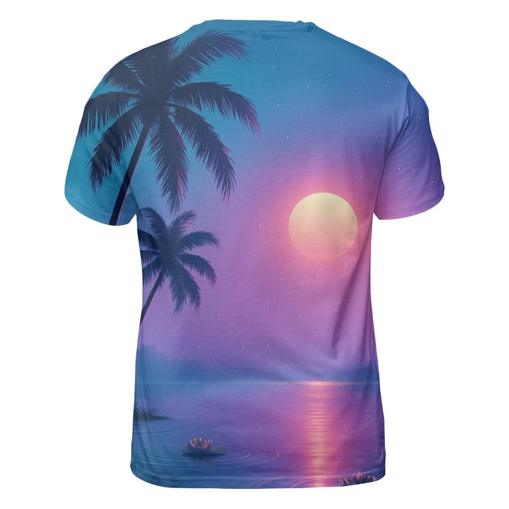 Neon Lagoon Dusk Palms custom all-over print shirts