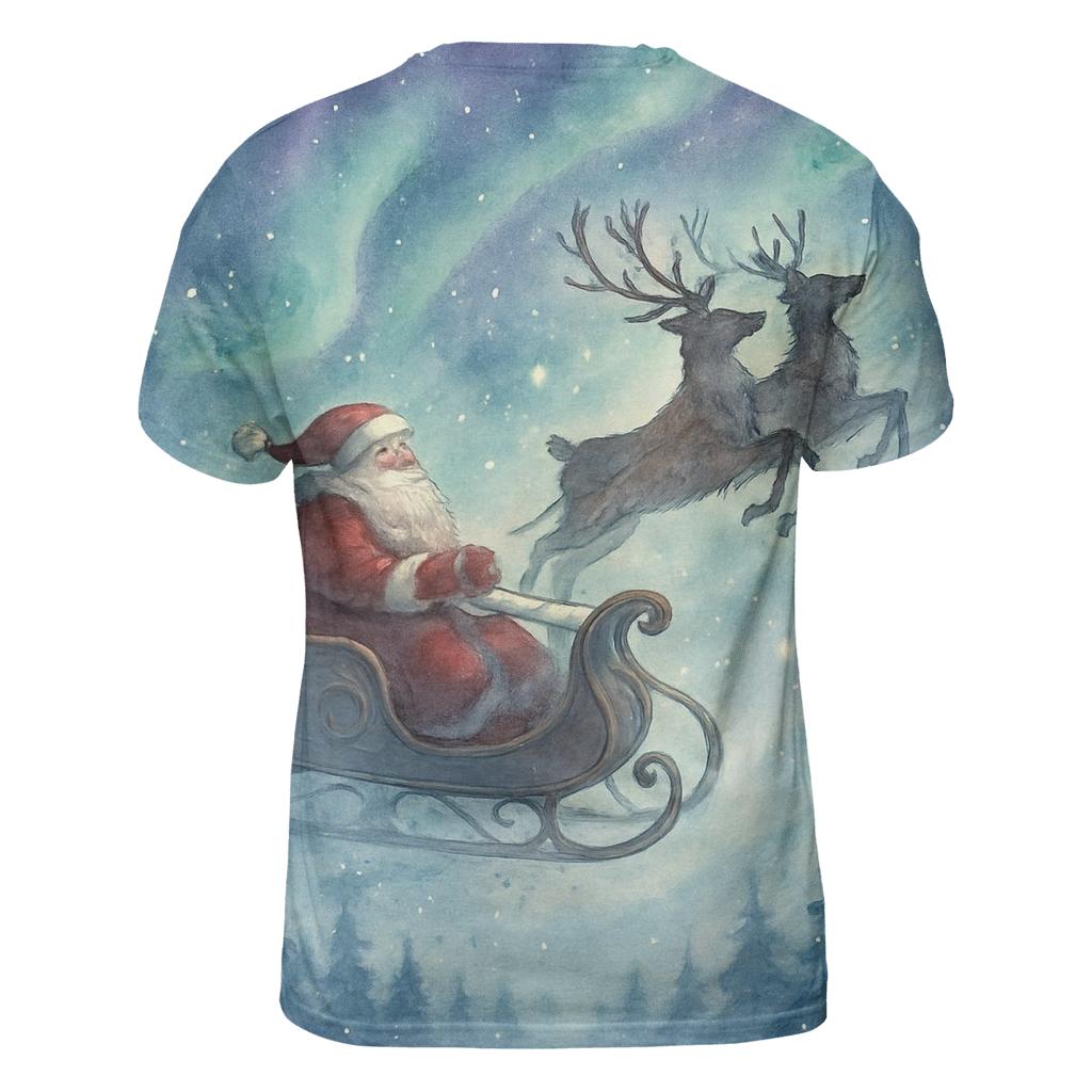 Watercolor Moonlit Sleigh Whisper unique graphic print tees