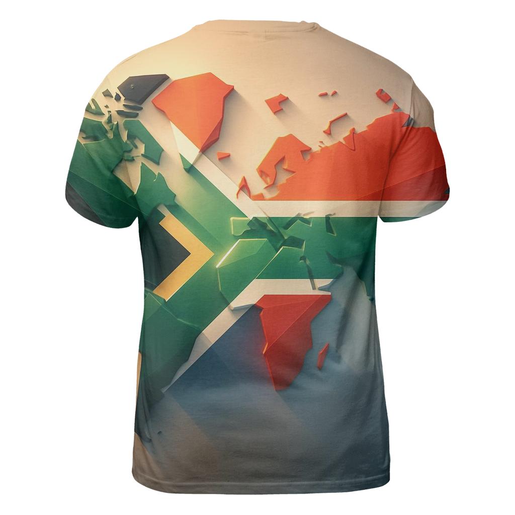 Geometric Unity Flag Of South Africa creative print fashion shirts