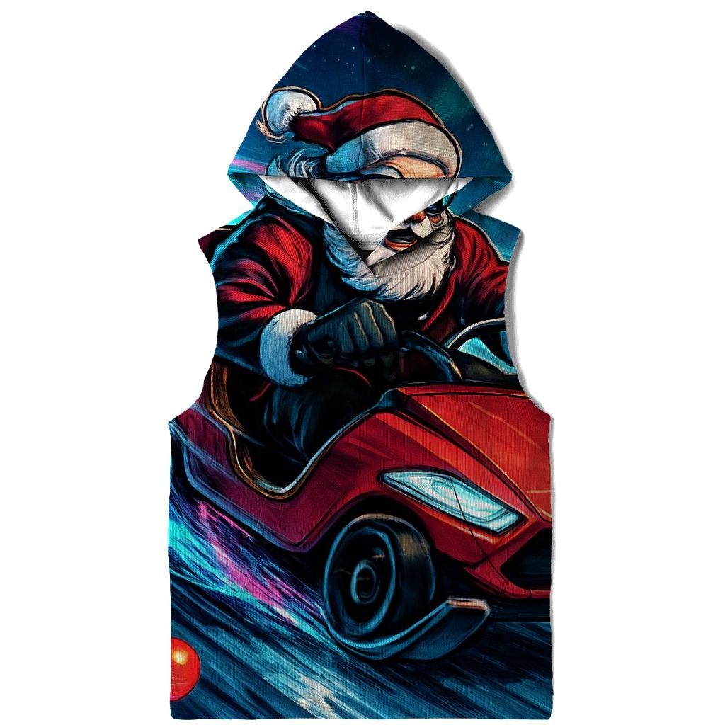 Neon Sleigh Drift Santa hoodie styles