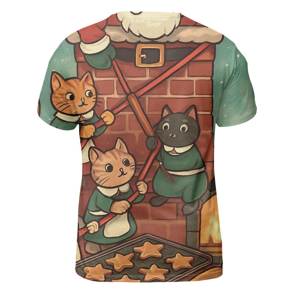 Santa Stuck Chimney Bakery Rescue designer pattern shirts