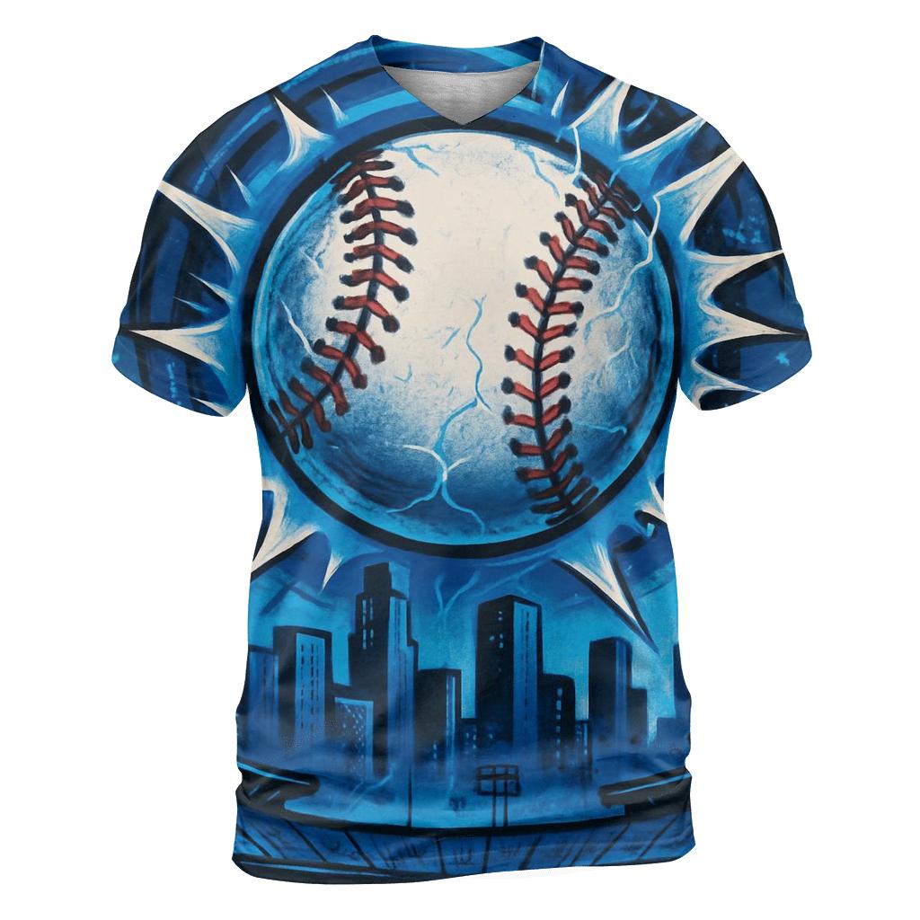 Graffiti Blue Comet Baseball Breakthrough unique graphic print tees
