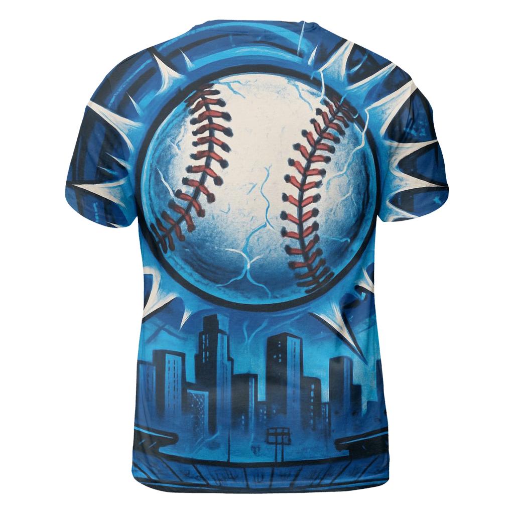 Graffiti Blue Comet Baseball Breakthrough unique graphic print tees