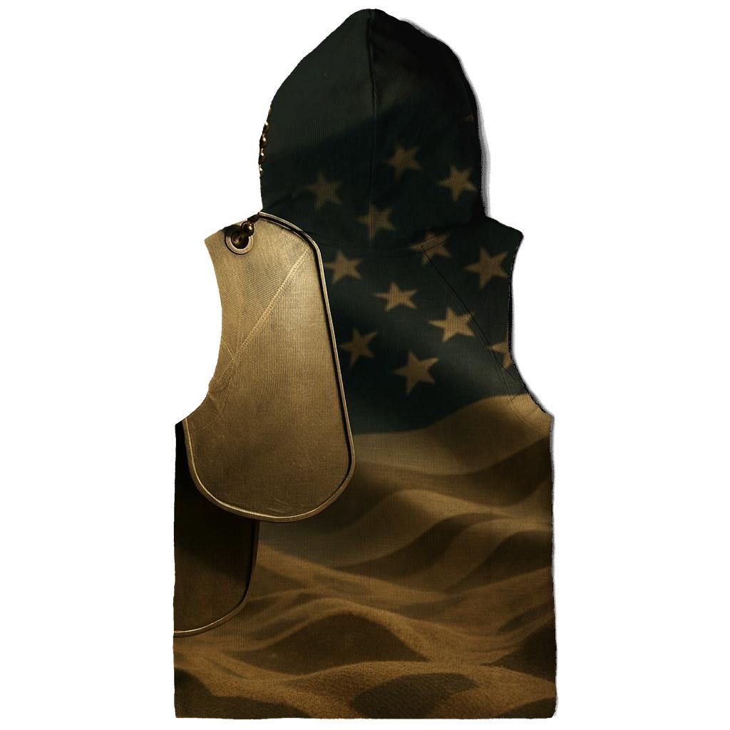 Dog Tags Over Desert Camo Flag Mirage graphic hoodies