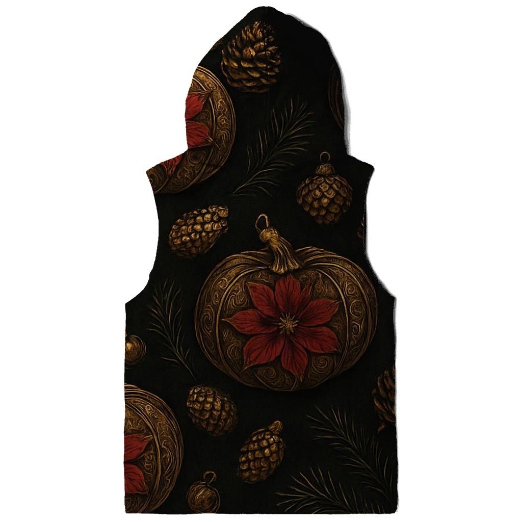Golden Poinsettia Pumpkin Scatter On Charcoal Black Background hoodies fashion