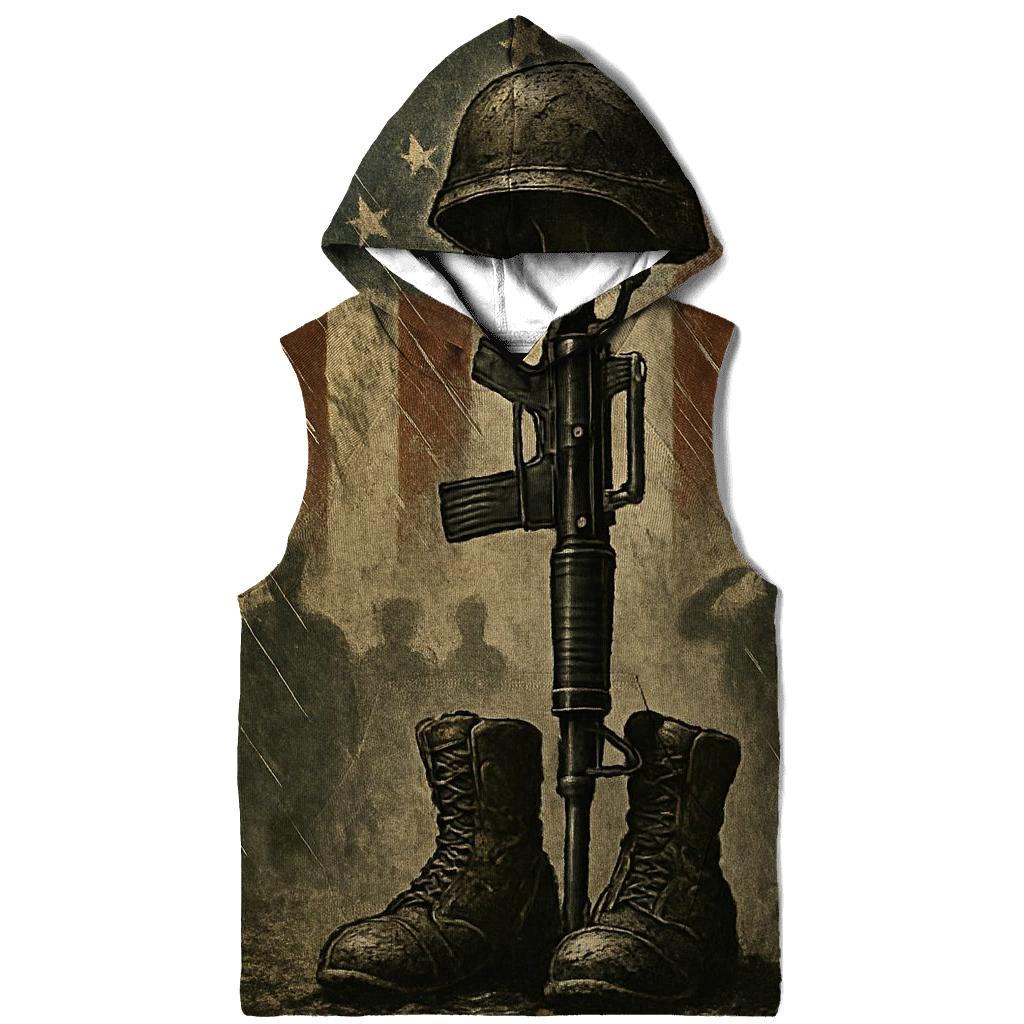 Boots Rifle Helmet Vigil In Rain Washed Colors embroidered hoodies