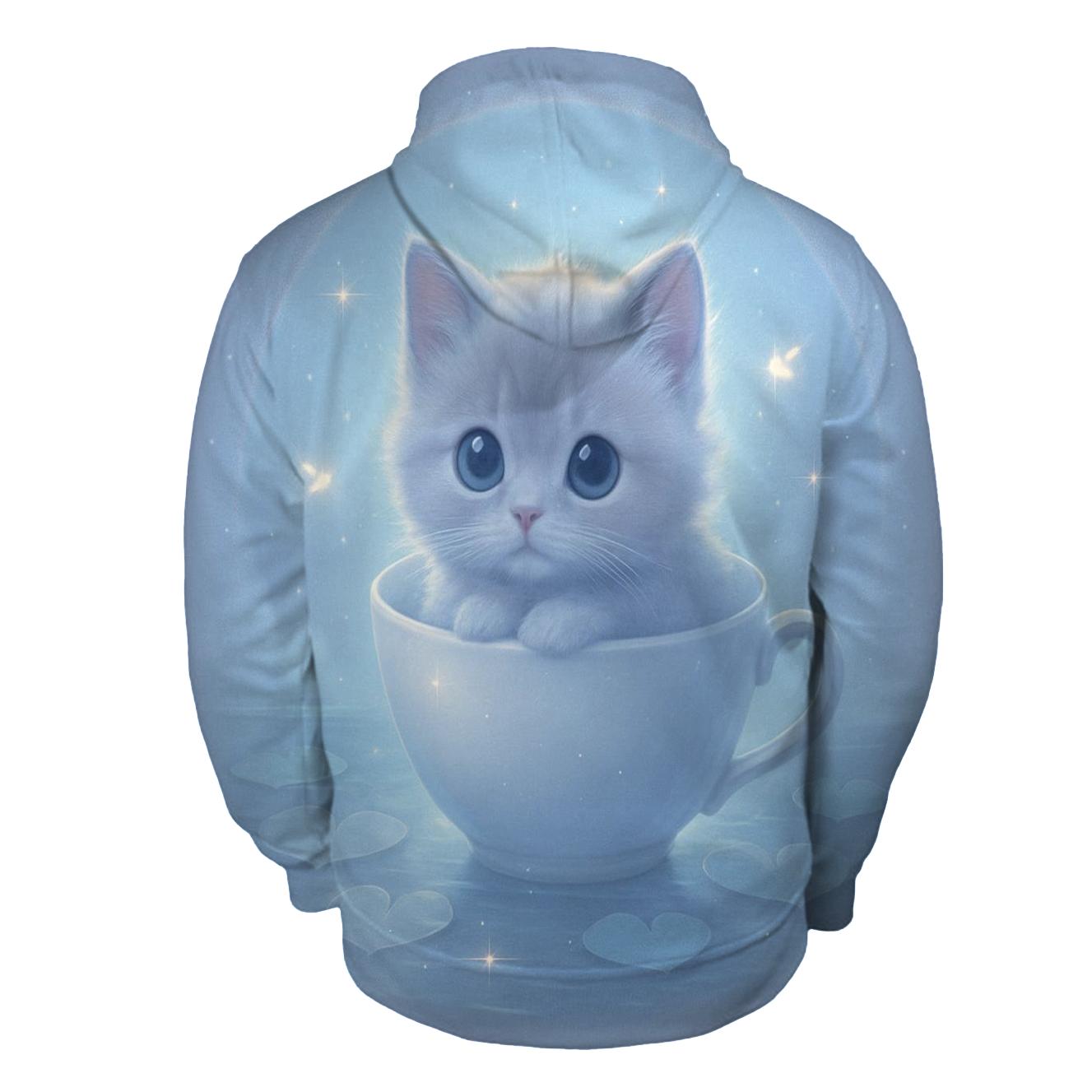 Moonlit Teacup Kitten Drift pullover hoodies