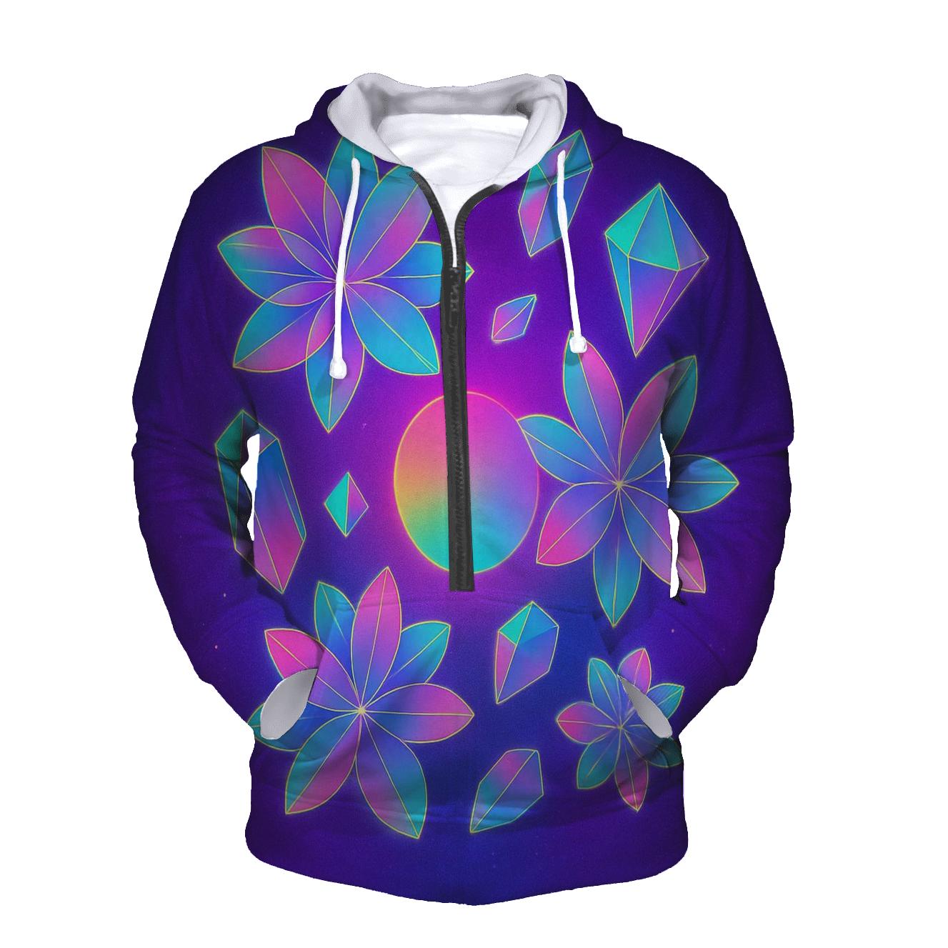 Neon Bloom Gravity Garden graphic hoodies