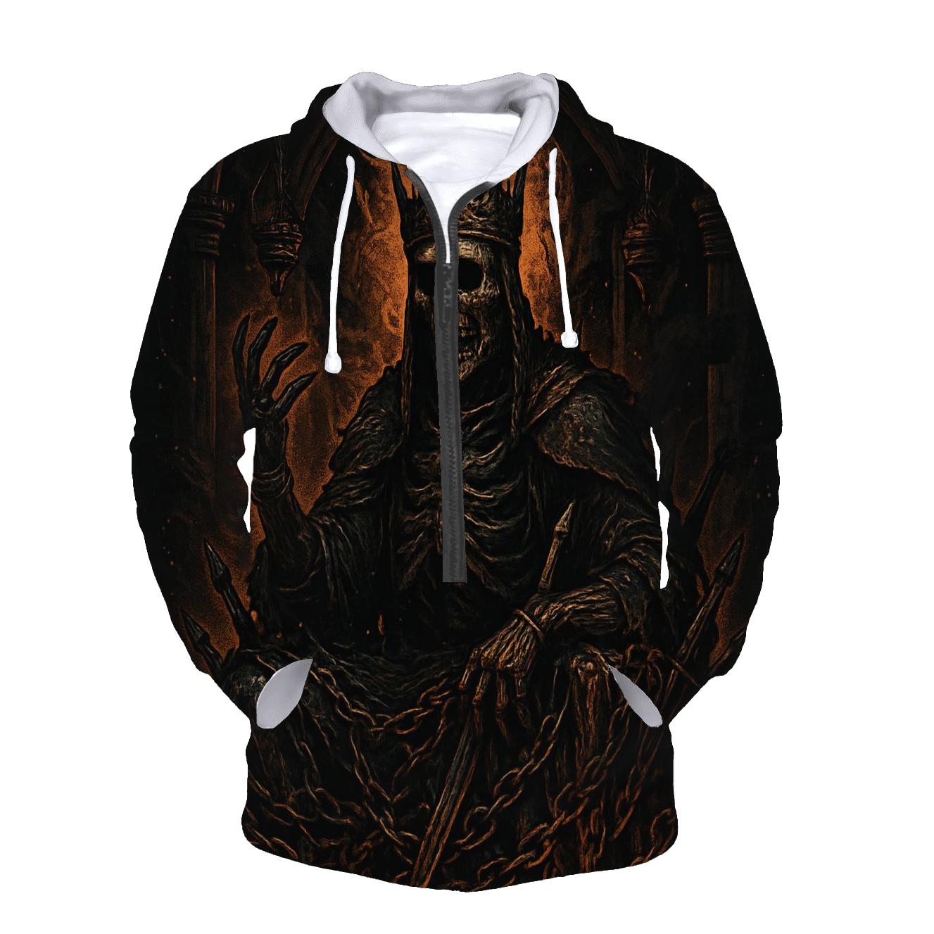 Crowned Wraith King On The Furnace Throne hoodie designs