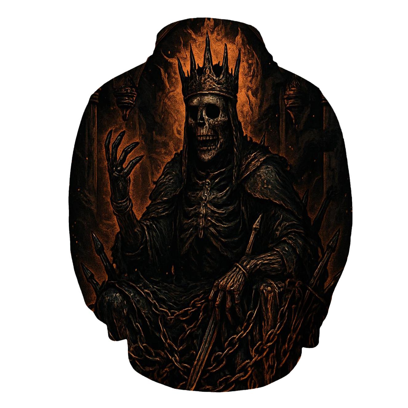 Crowned Wraith King On The Furnace Throne hoodie designs