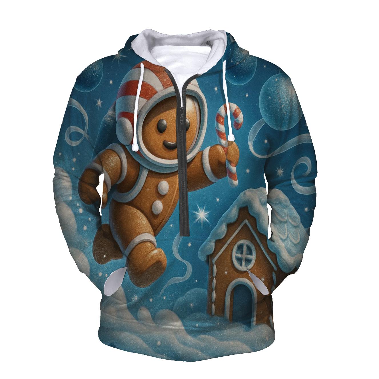 Gingerbread Astronaut Cookie Crash Landing designer hoodies