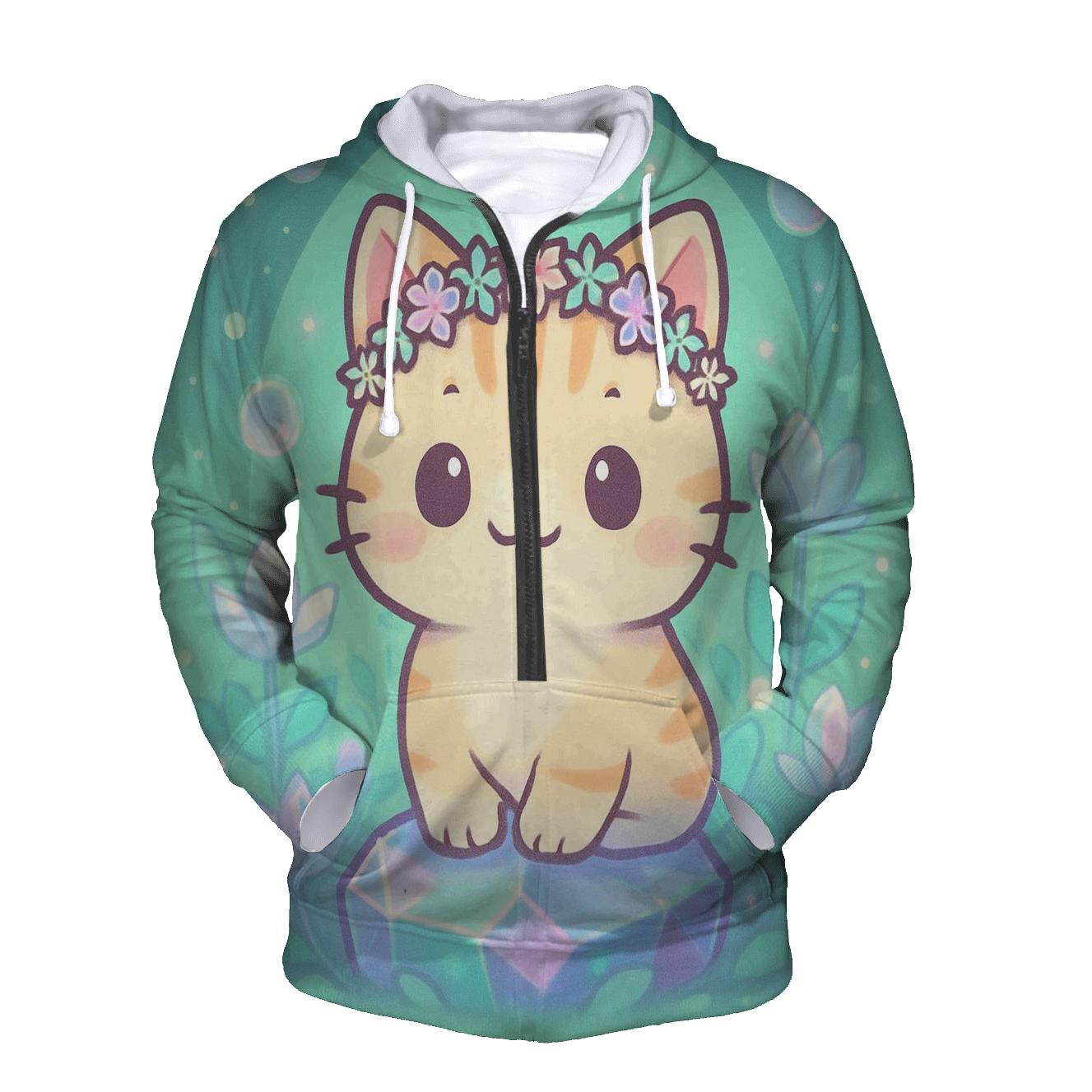 Crystal Garden Flower Crown Keeper printed hoodies