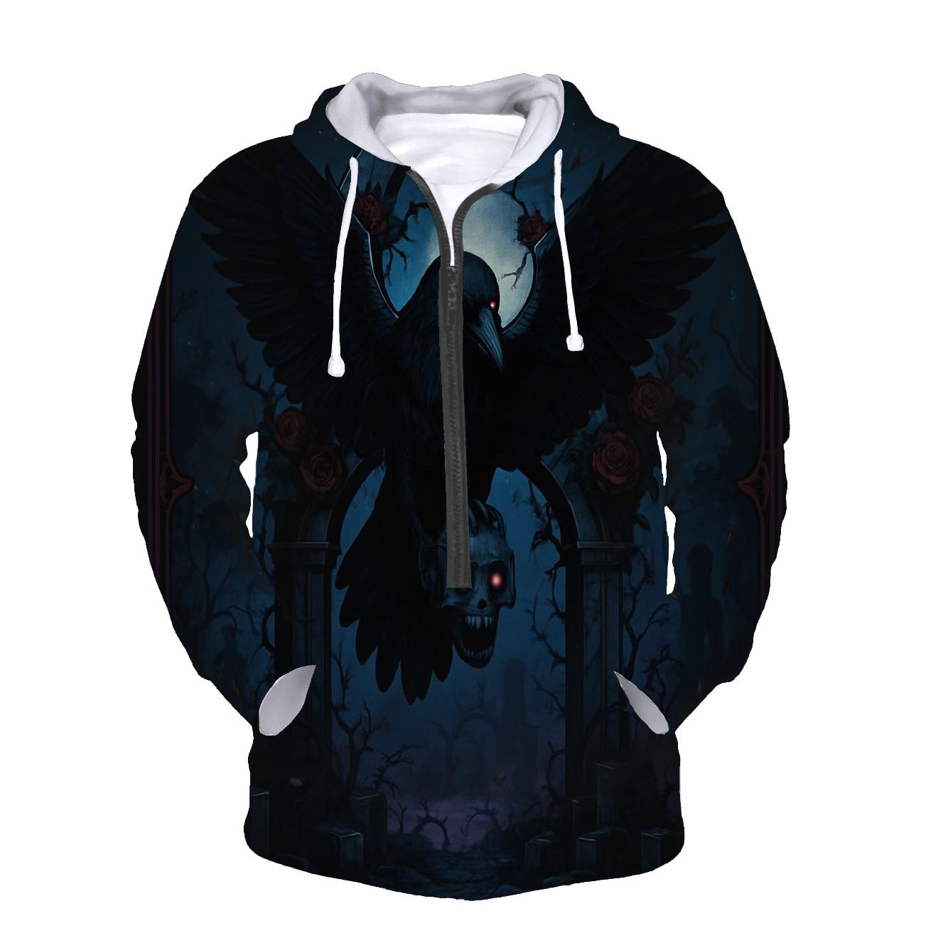 Raven Reliquary Over The Thorned Moon Gate graphic hoodies