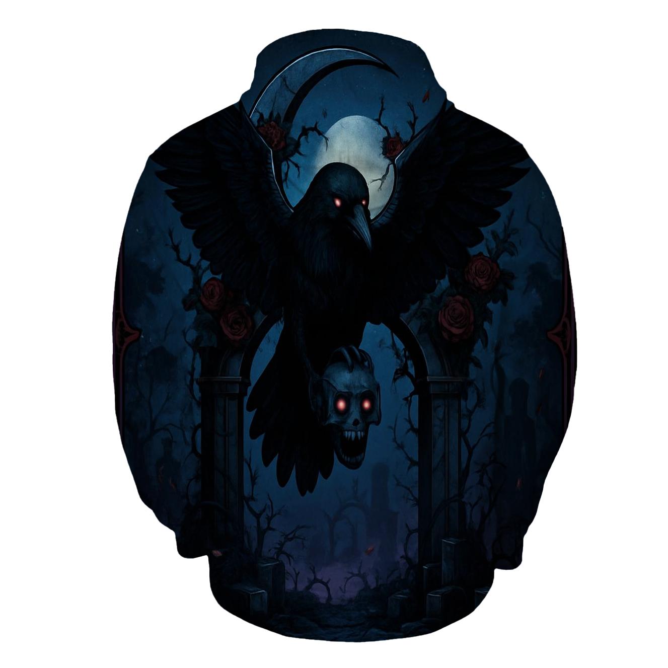 Raven Reliquary Over The Thorned Moon Gate graphic hoodies