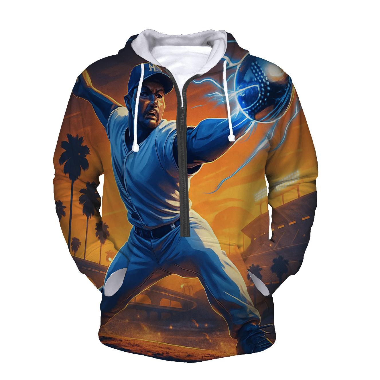 Chrome Fastball Over Sunset Freeway zip-up hoodies