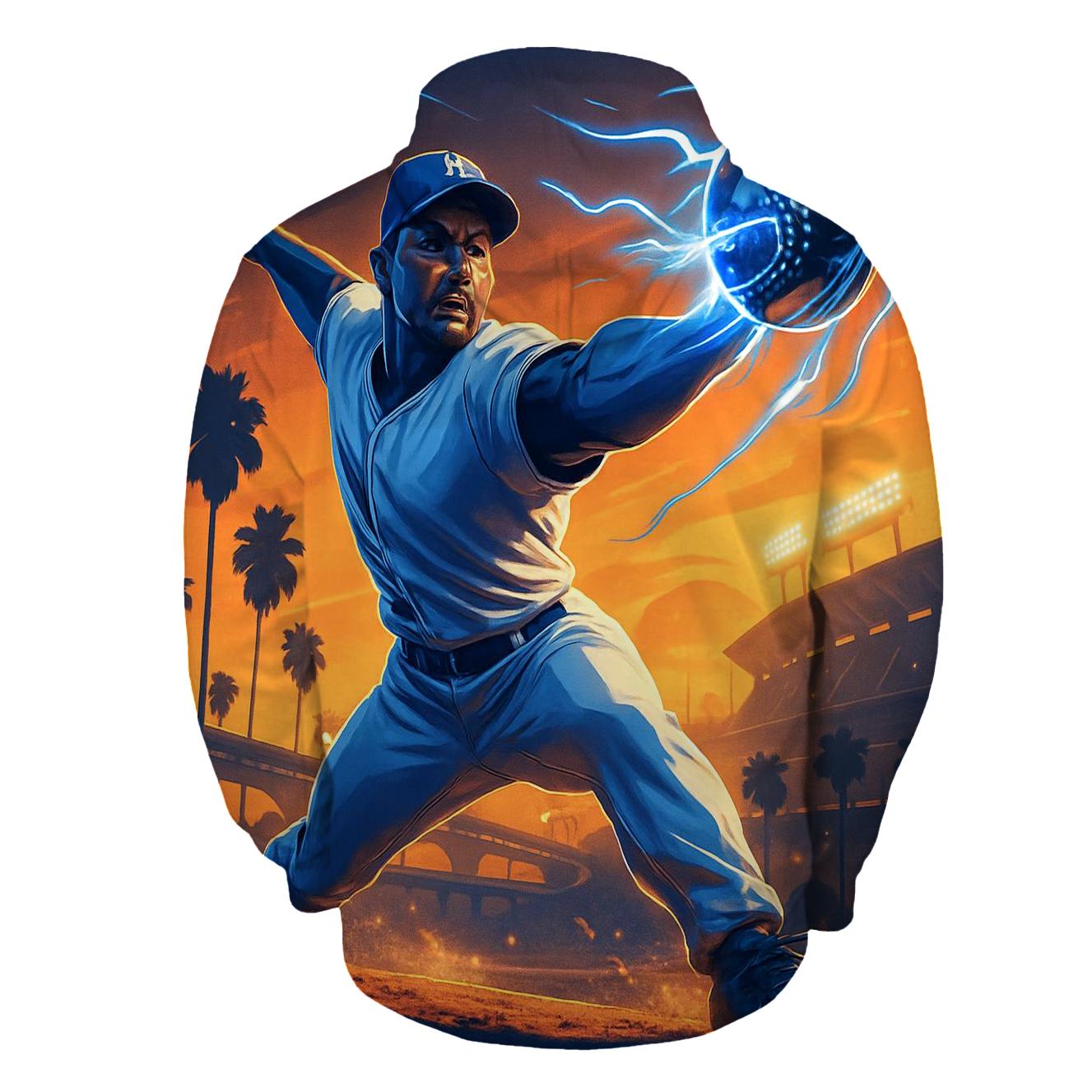 Chrome Fastball Over Sunset Freeway zip-up hoodies