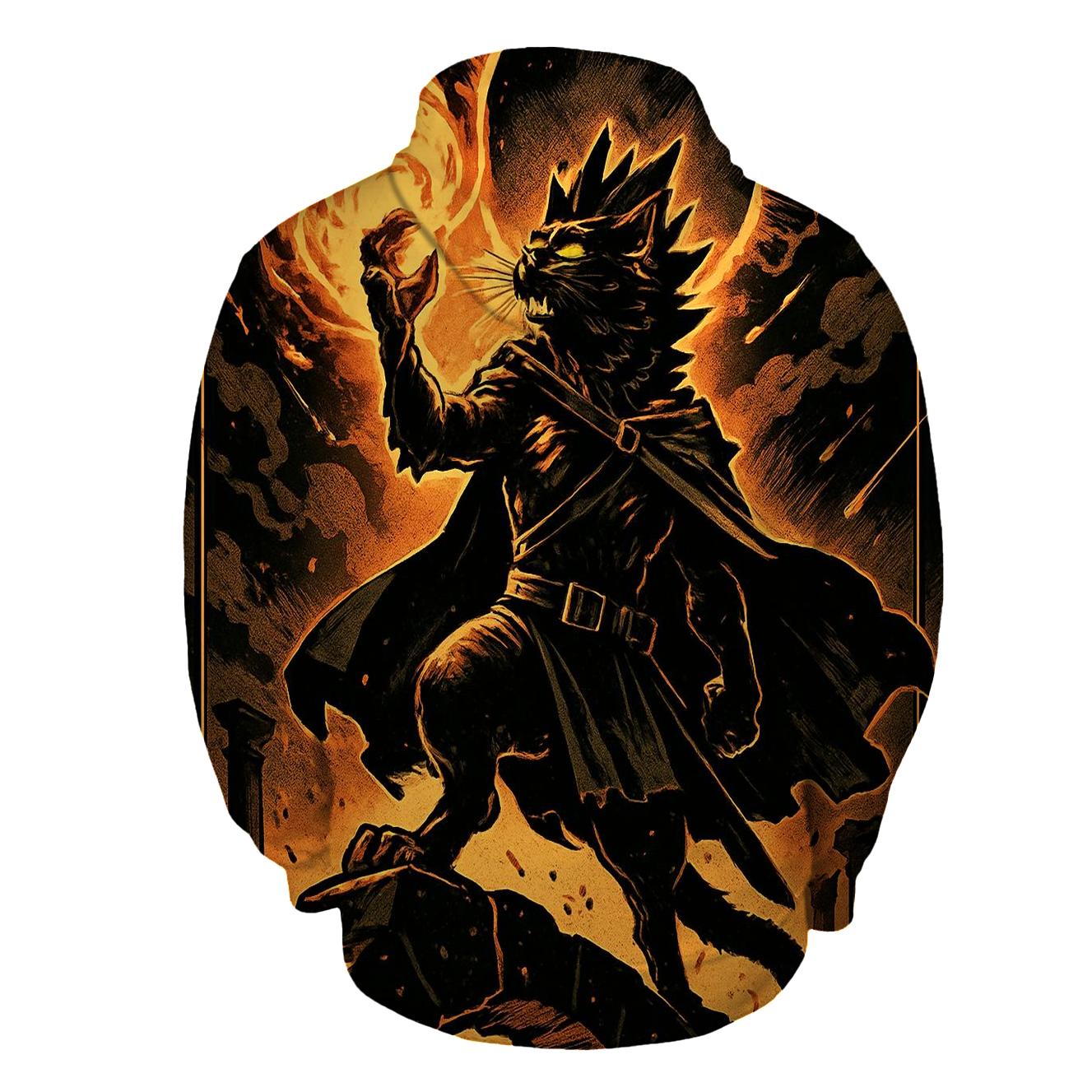 Obsidian Sun Lionheart Cat zip-up hoodies