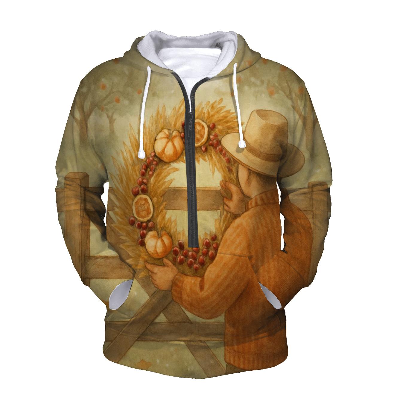 Harvest Wreath Under Morning Orchard Mist hoodie designs