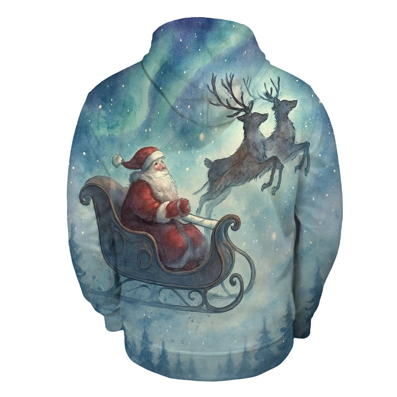 Watercolor Moonlit Sleigh Whisper pullover hoodies