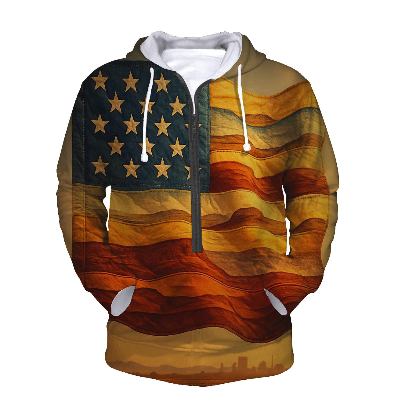 Prairie Skyline Patchwork Flag hoodie styles