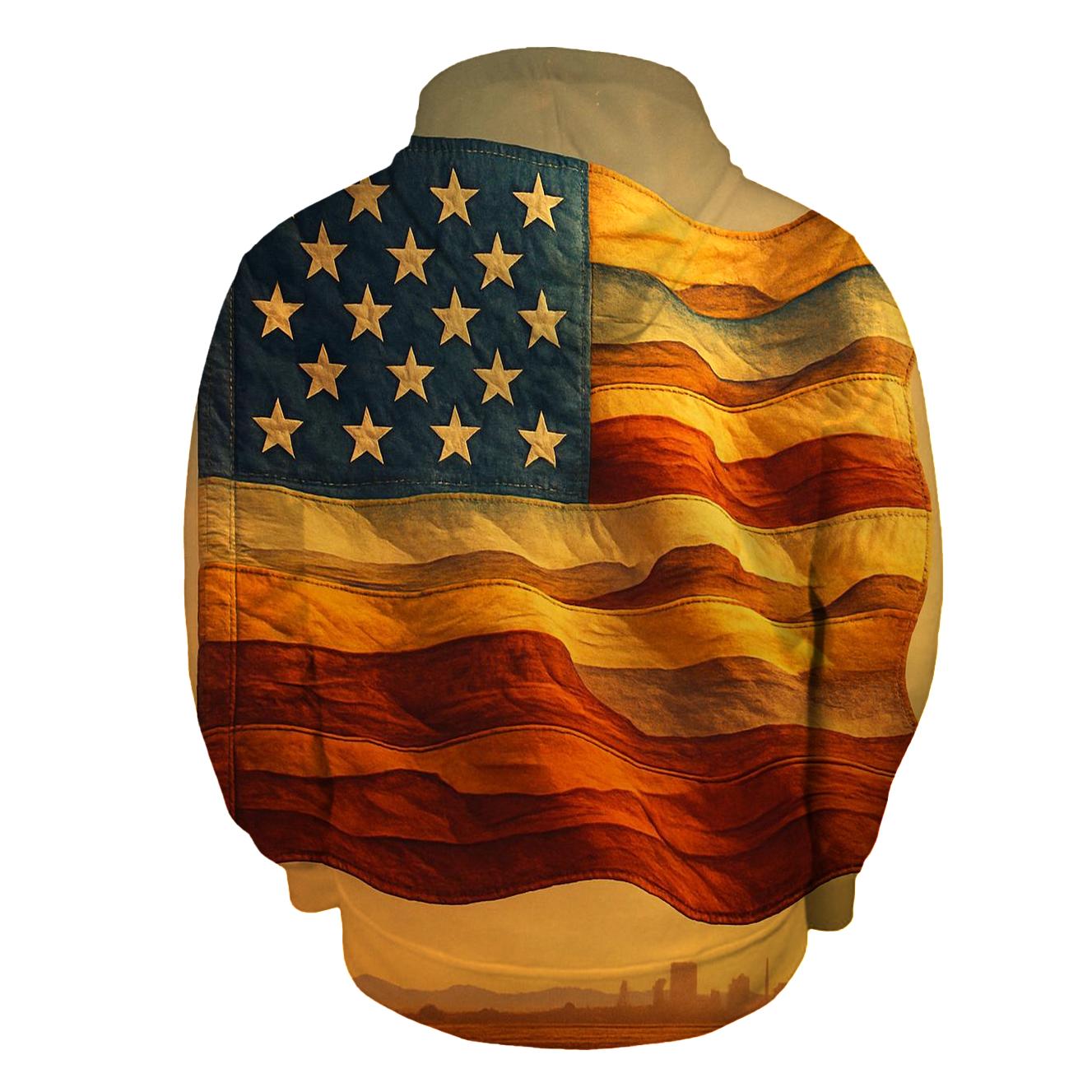 Prairie Skyline Patchwork Flag hoodie styles