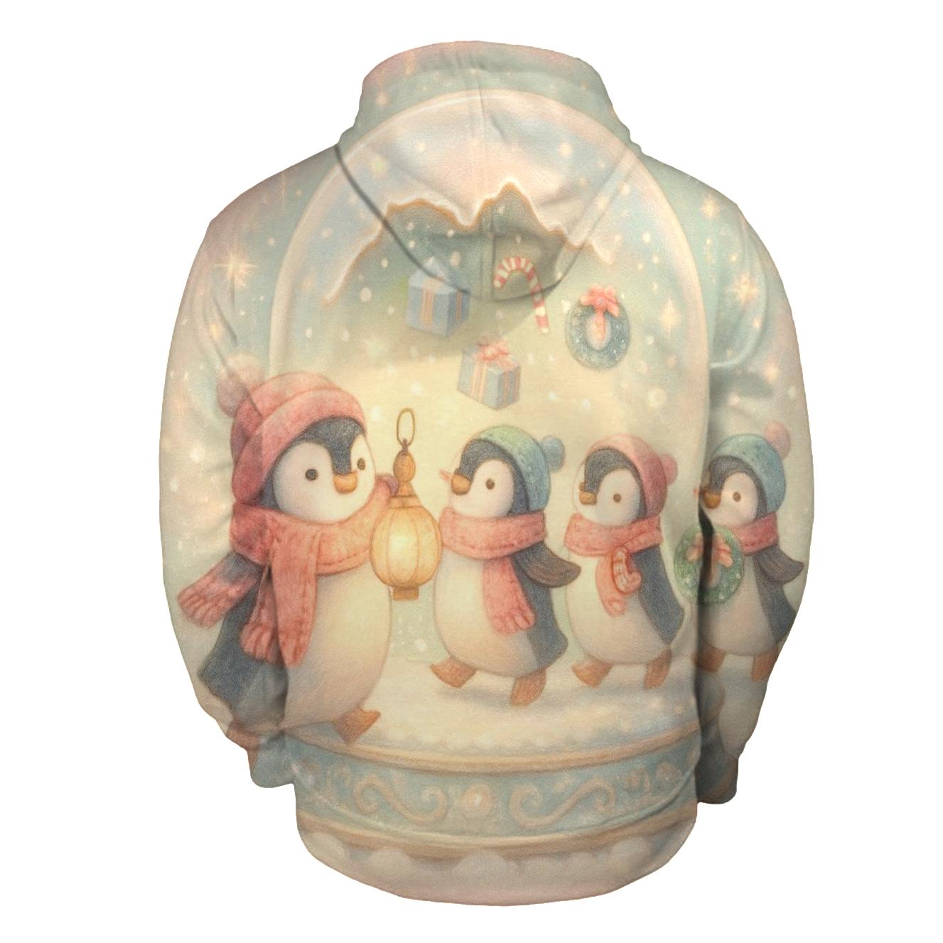 Snow Globe Penguin Parade Carousel hoodie styles