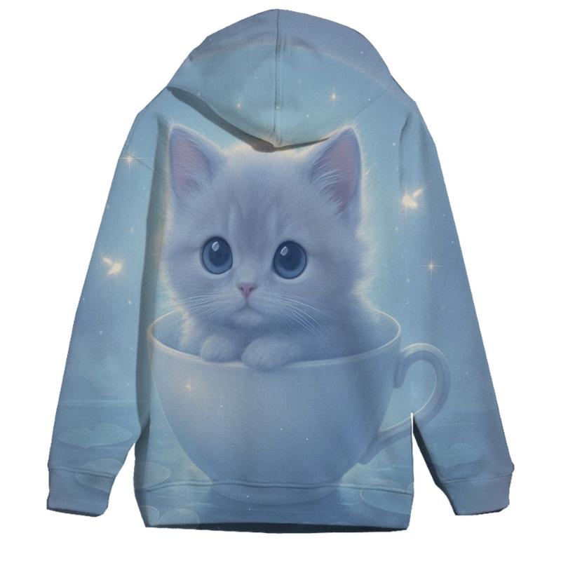 Moonlit Teacup Kitten Drift hoodie designs