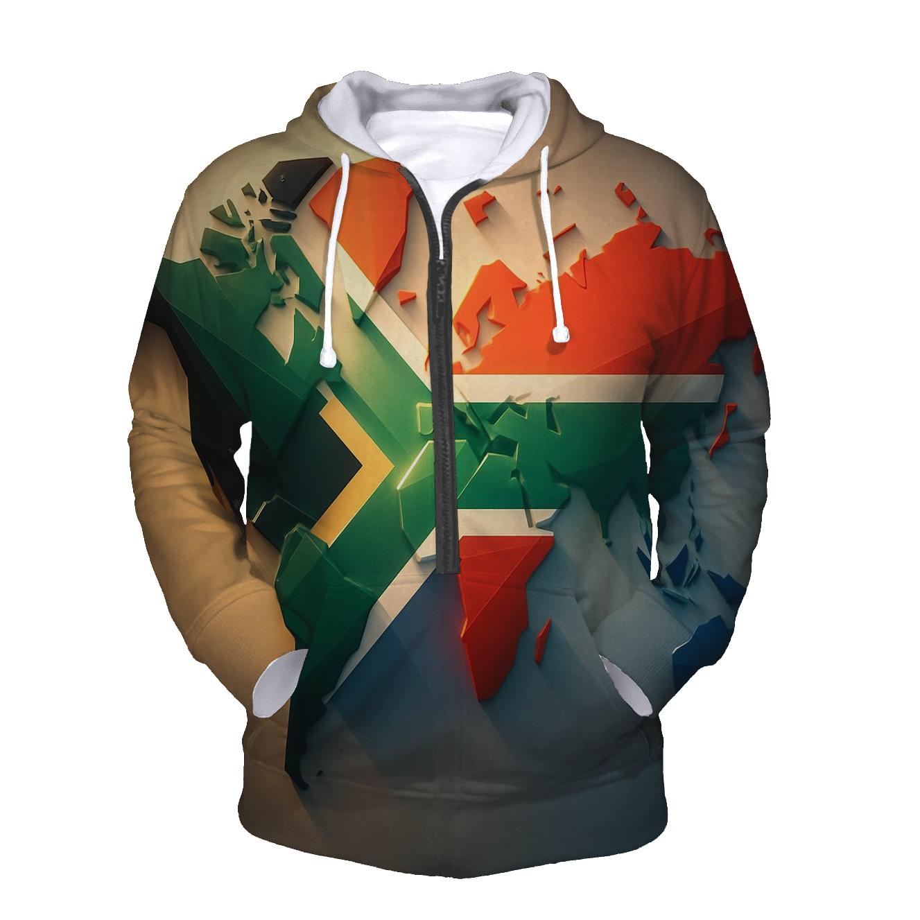 Geometric Unity Flag Of South Africa hoodie designs
