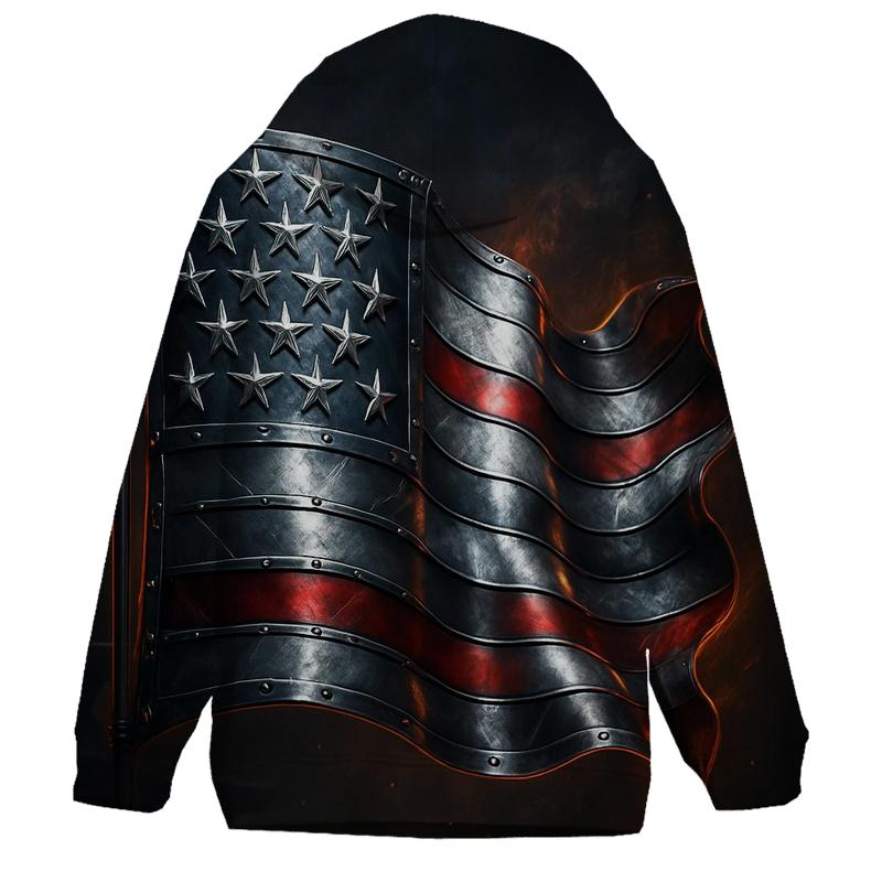 Midnight Forge Flag printed hoodies