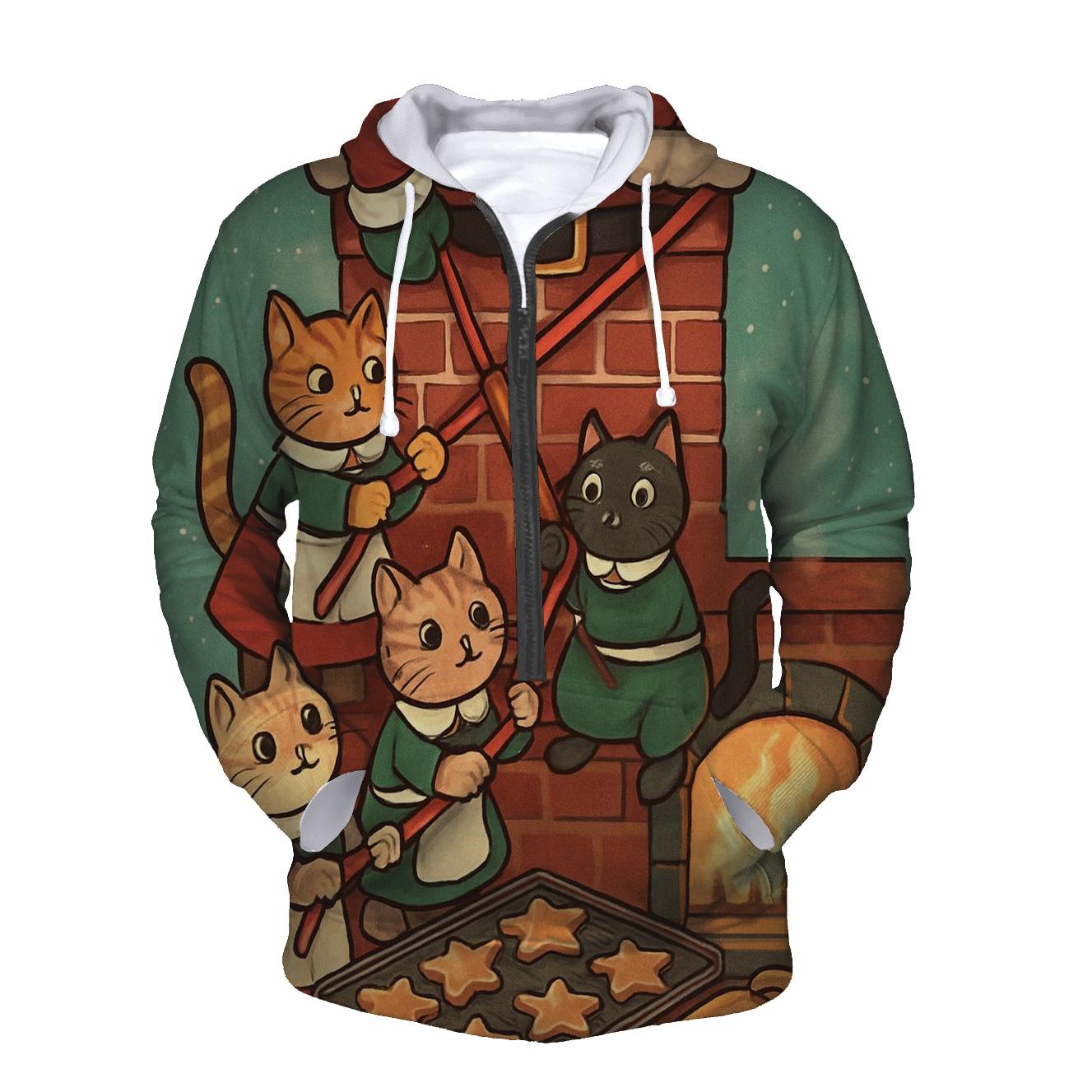 Santa Stuck Chimney Bakery Rescue lightweight hoodies