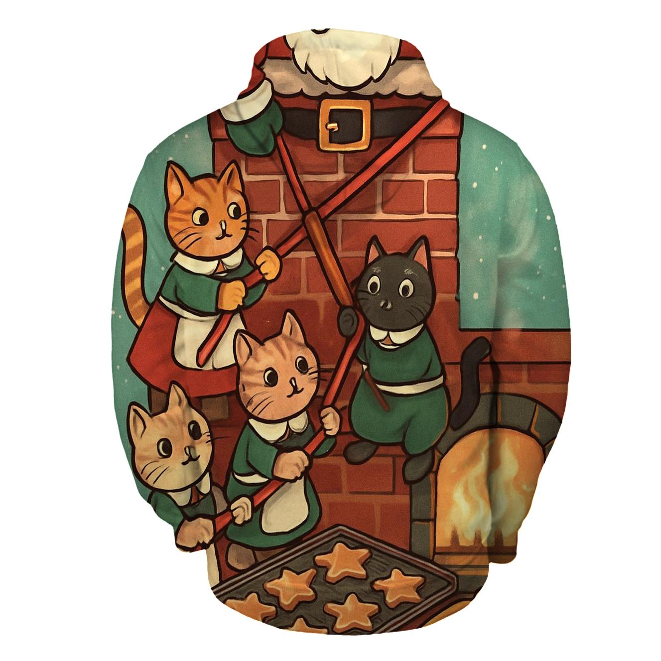 Santa Stuck Chimney Bakery Rescue lightweight hoodies