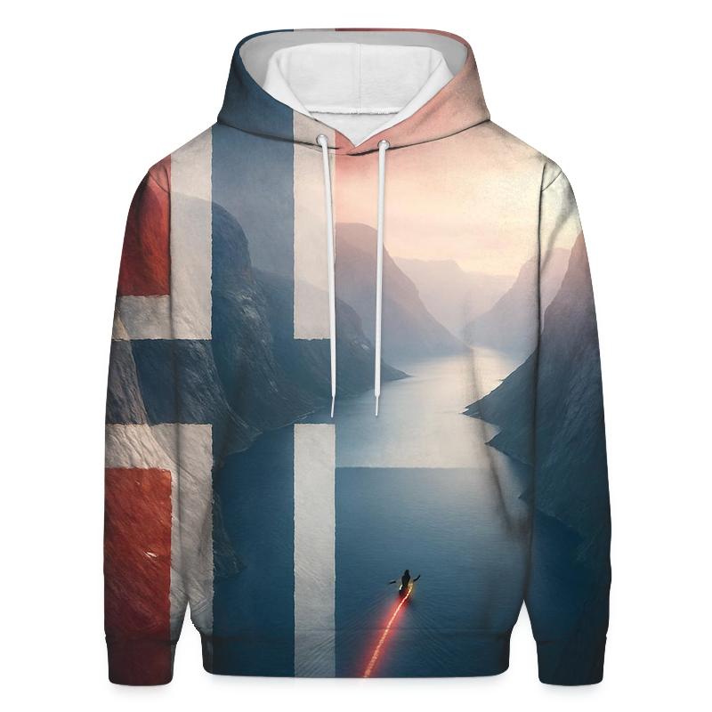 Aurora Fjord Flag Of Norway graphic hoodies