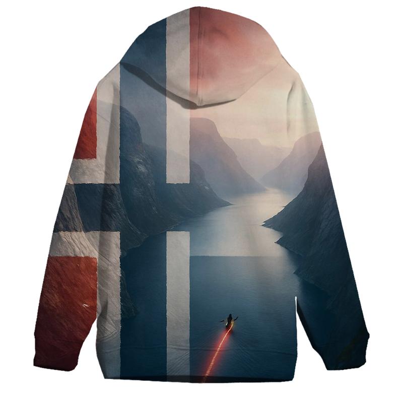 Aurora Fjord Flag Of Norway graphic hoodies