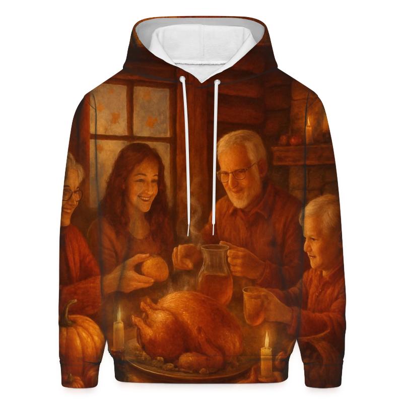 Candlelit Gratitude Cabin Feast zip-up hoodies